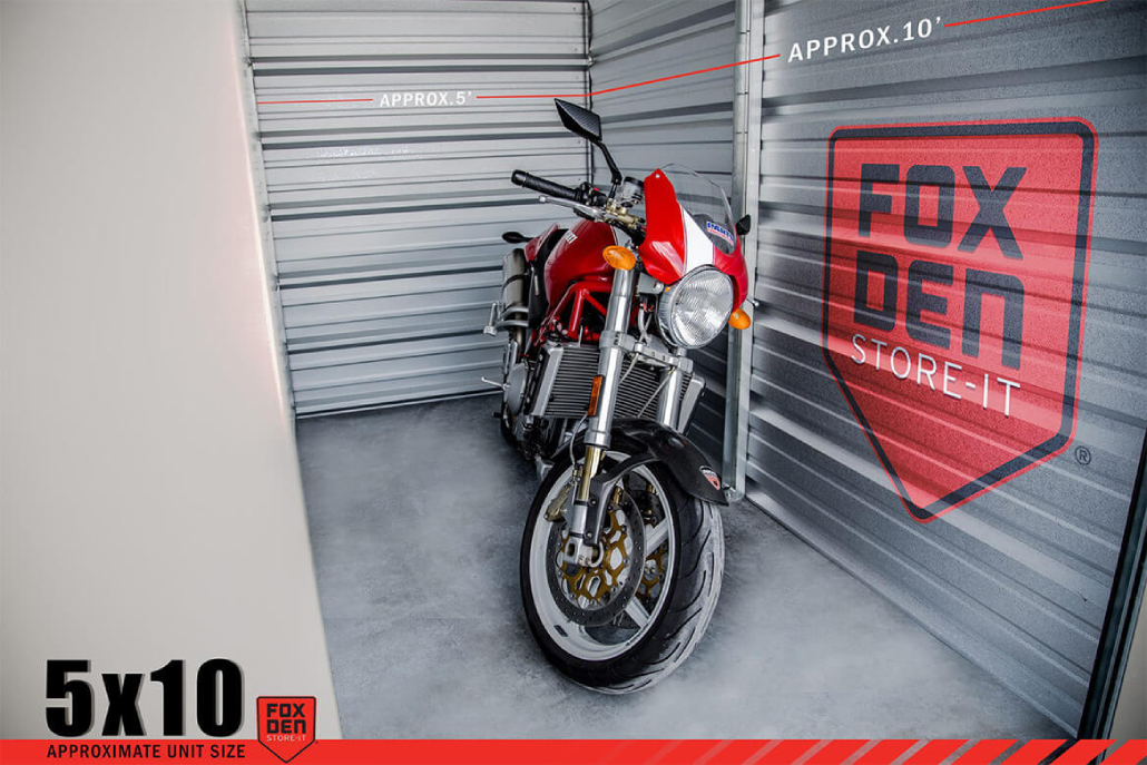 5 x 10 Motorcycle Storage Unit in Edgerton, WI